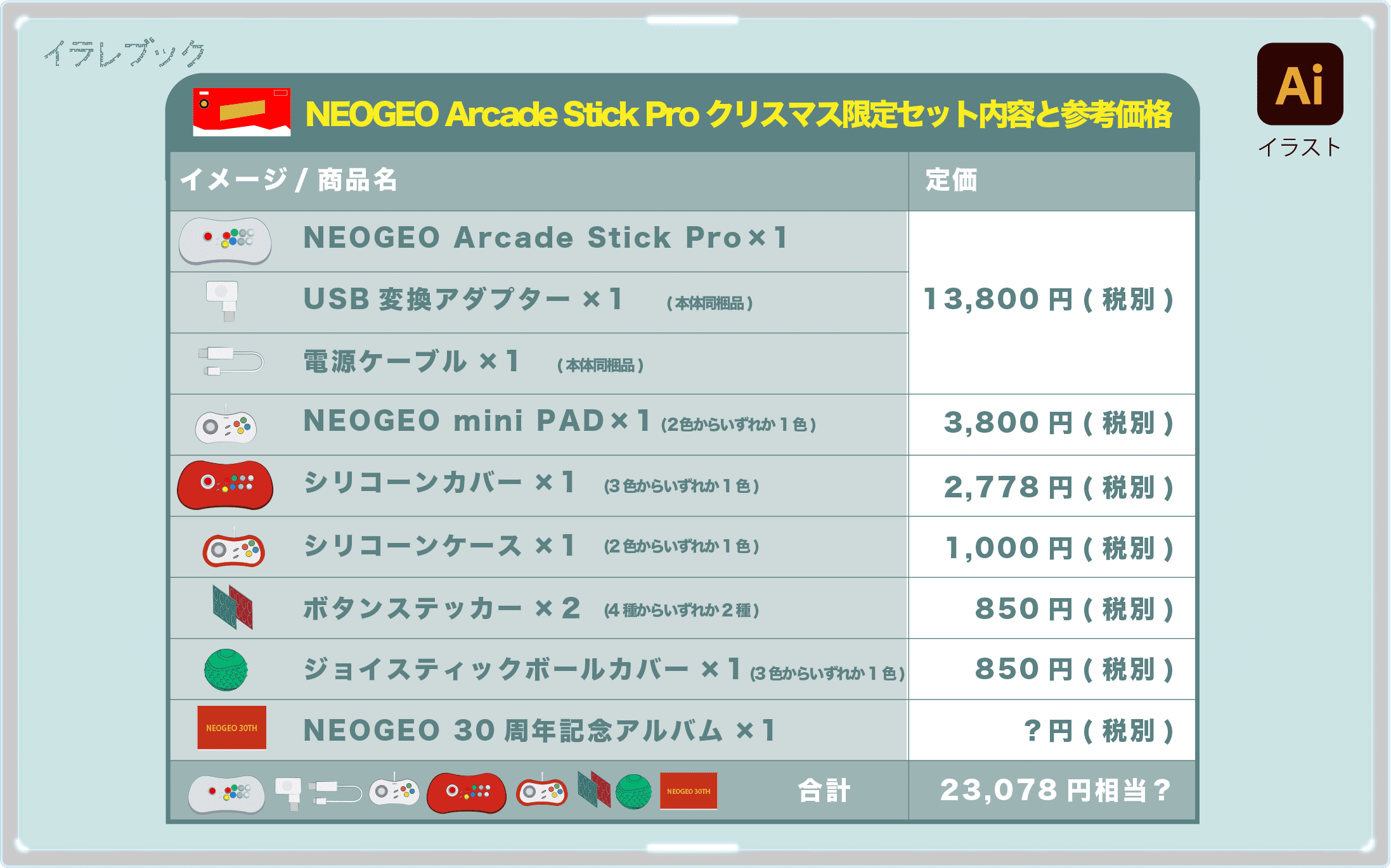 NEOGEO Arcade Stick Pro クリスマス限定セットの内容と価格一覧表