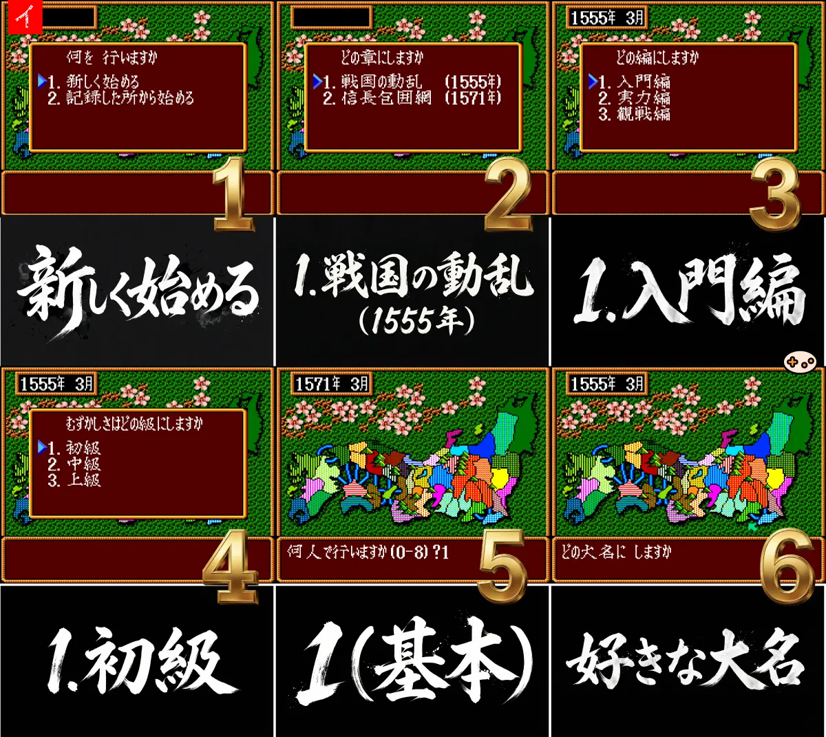 武将風雲録をSwitch Onlineで始める5ステップのフローチャート。Switch Online加入からゲーム開始まで