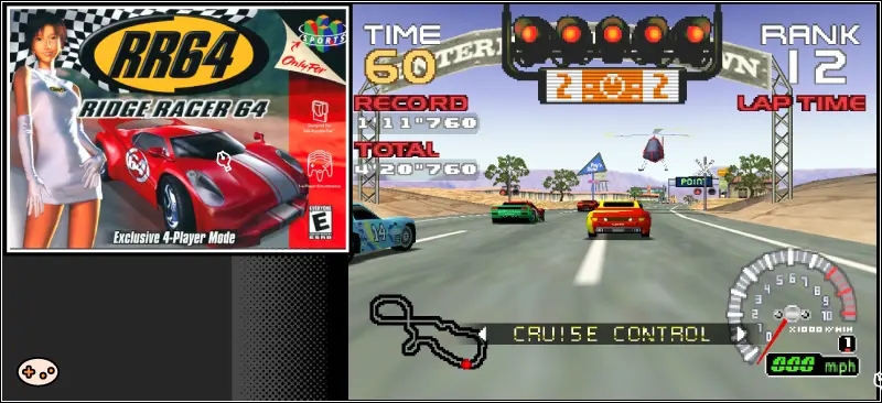 リッジレーサー64のゲーム画面