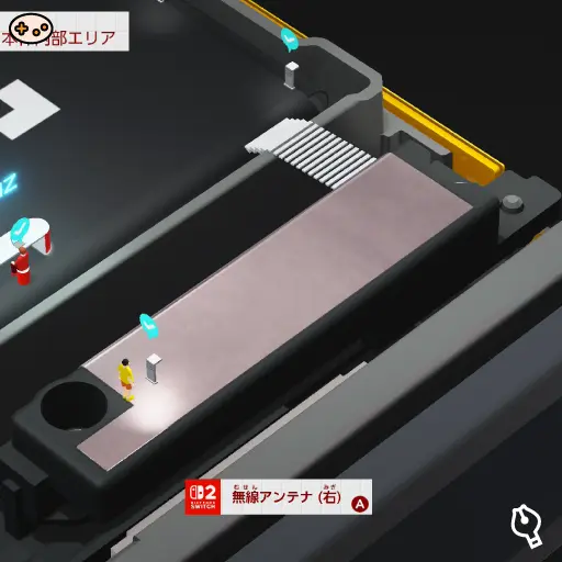 無線アンテナ(右)の位置