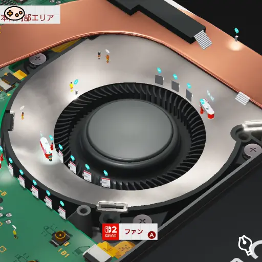 ファンの位置
