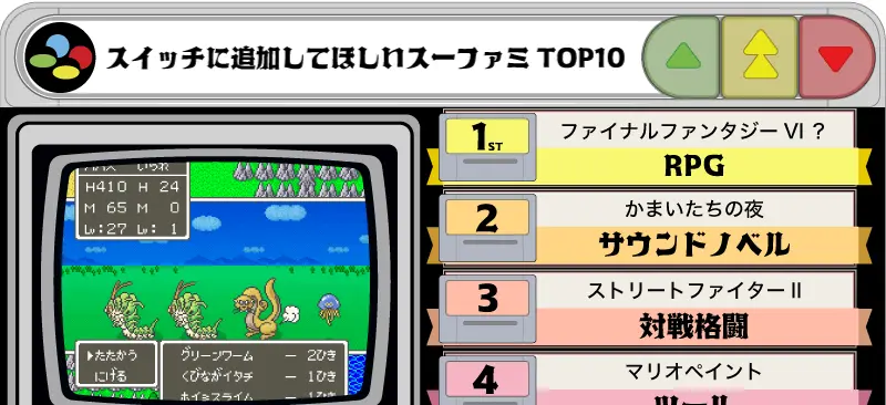 スーパーファミコンソフトのイメージ