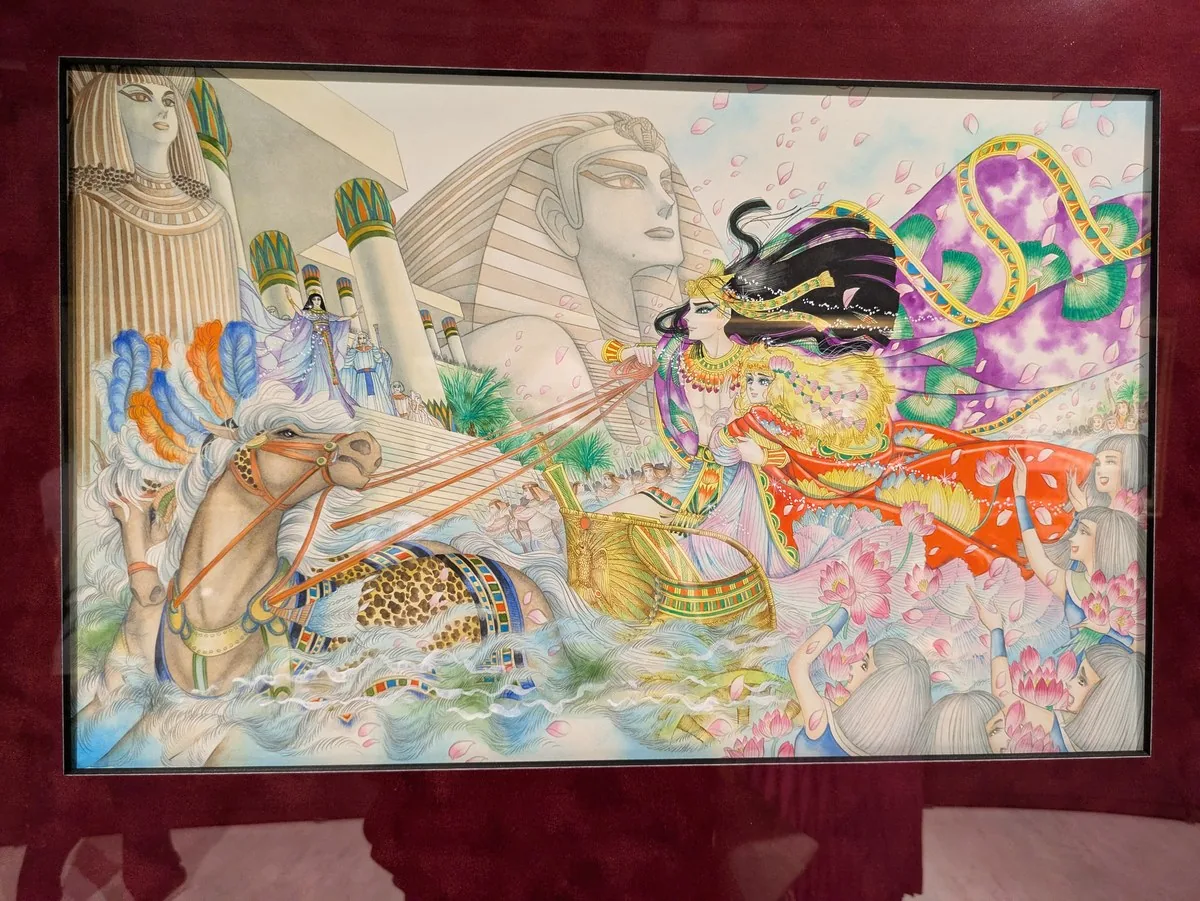 「連載50周年記念『王家の紋章』原画展」の展示品の数々