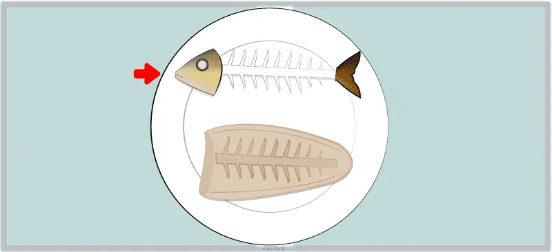 魚の骨は皿の向こう側へ置く