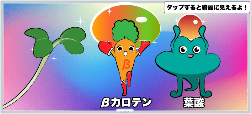 貝割れ大根には、βカロテンと葉酸がある