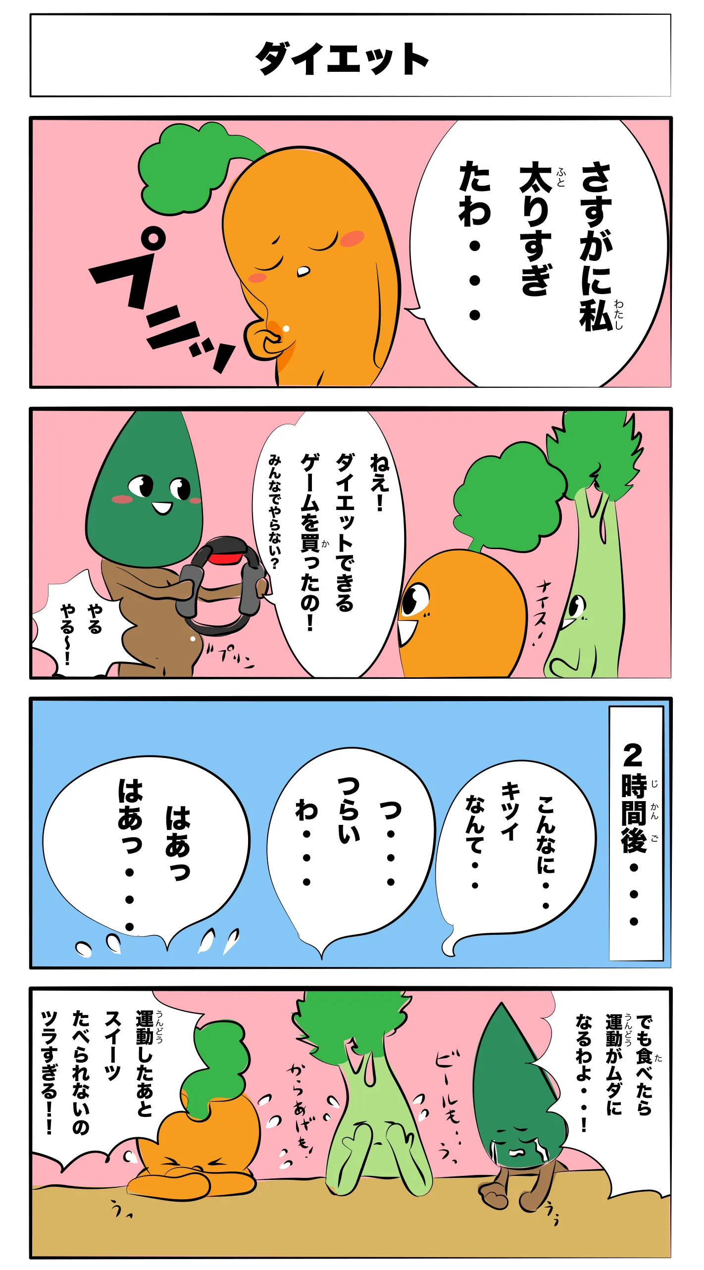 4コマ漫画「ダイエット」