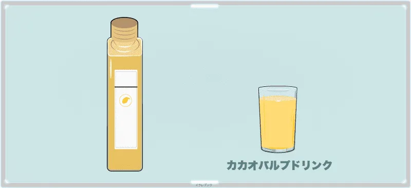 カカオパルプ90％配合ドリンク