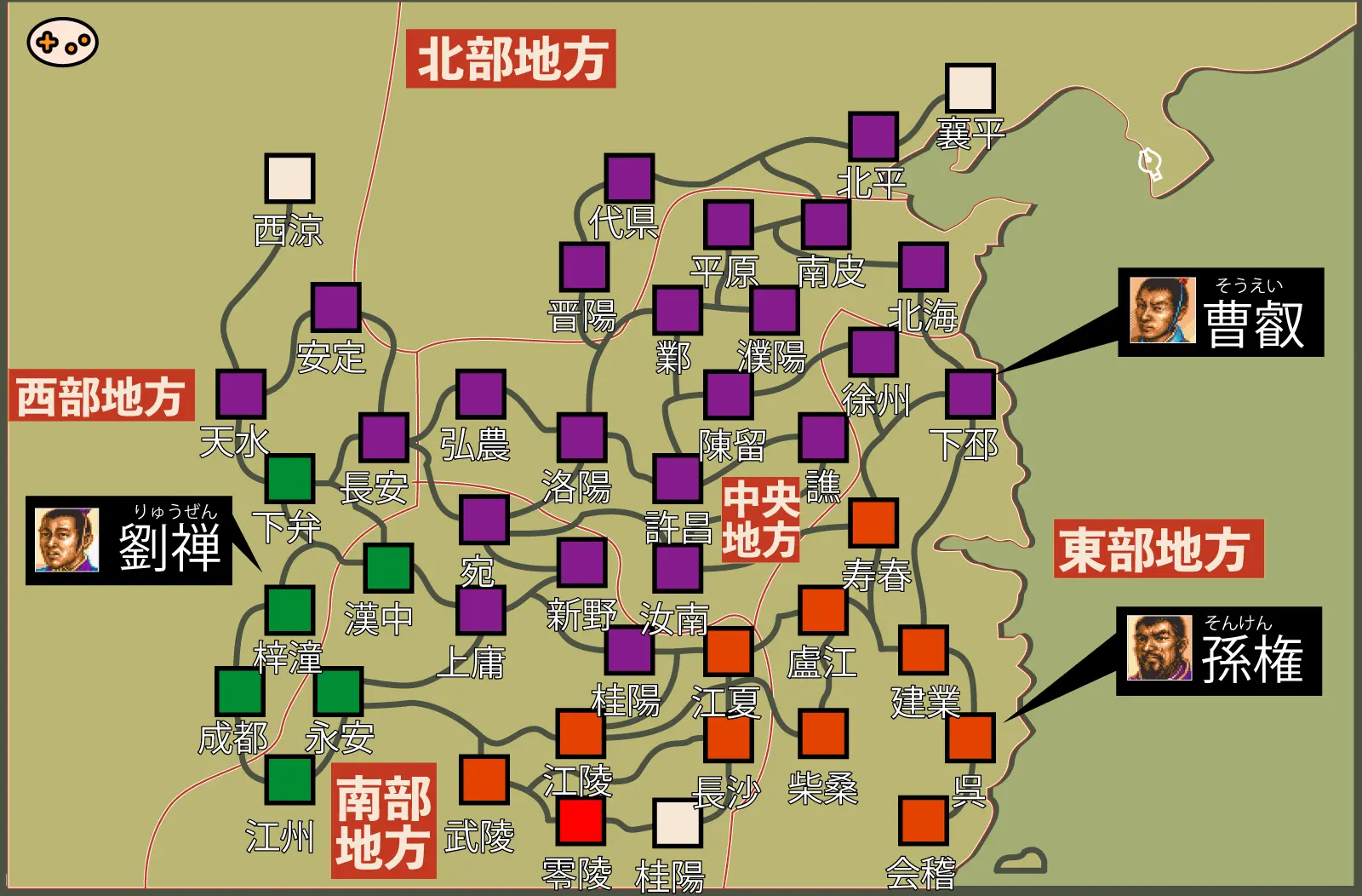 シナリオ6の都市名つき地図