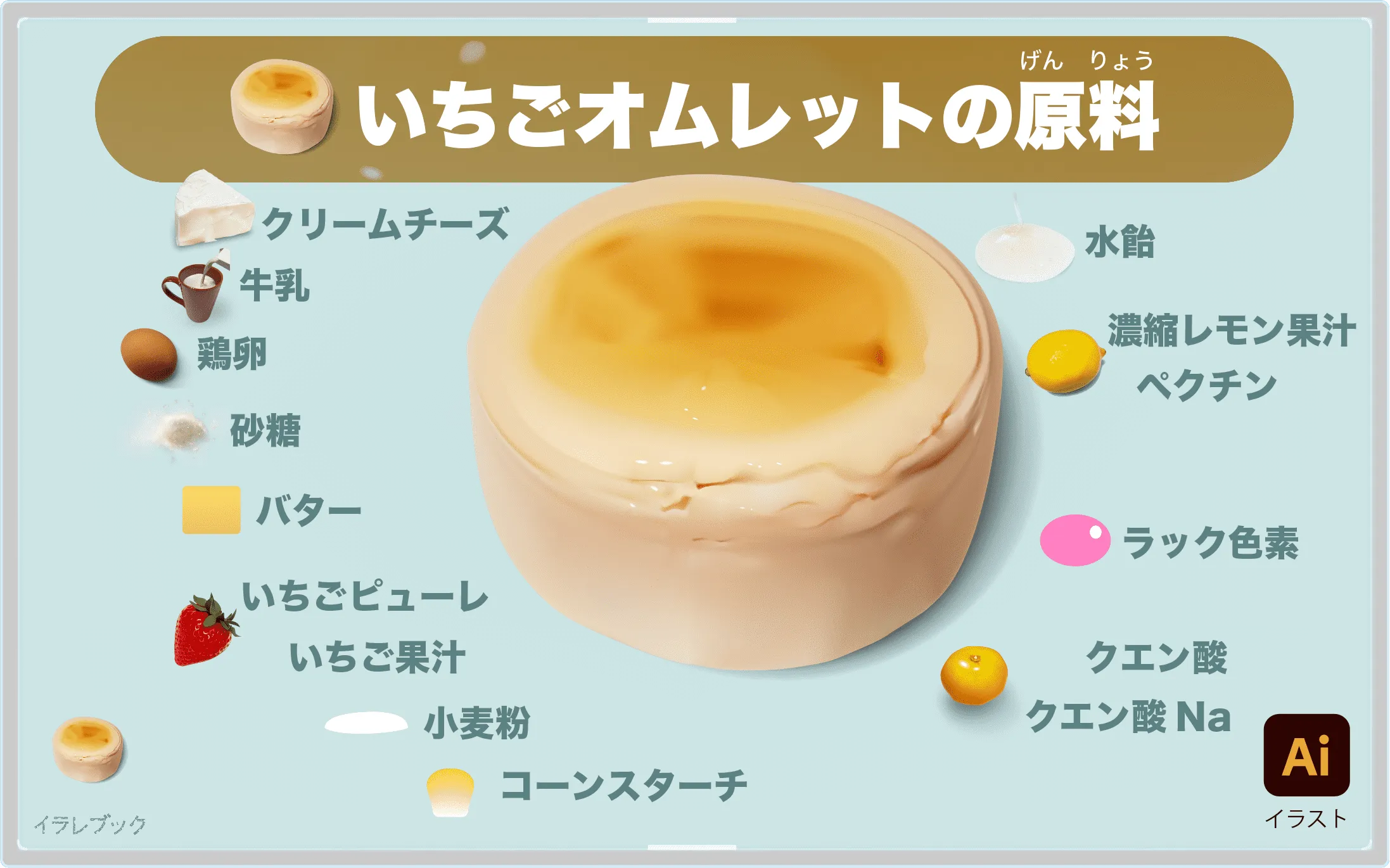 いちごオムレットの原料