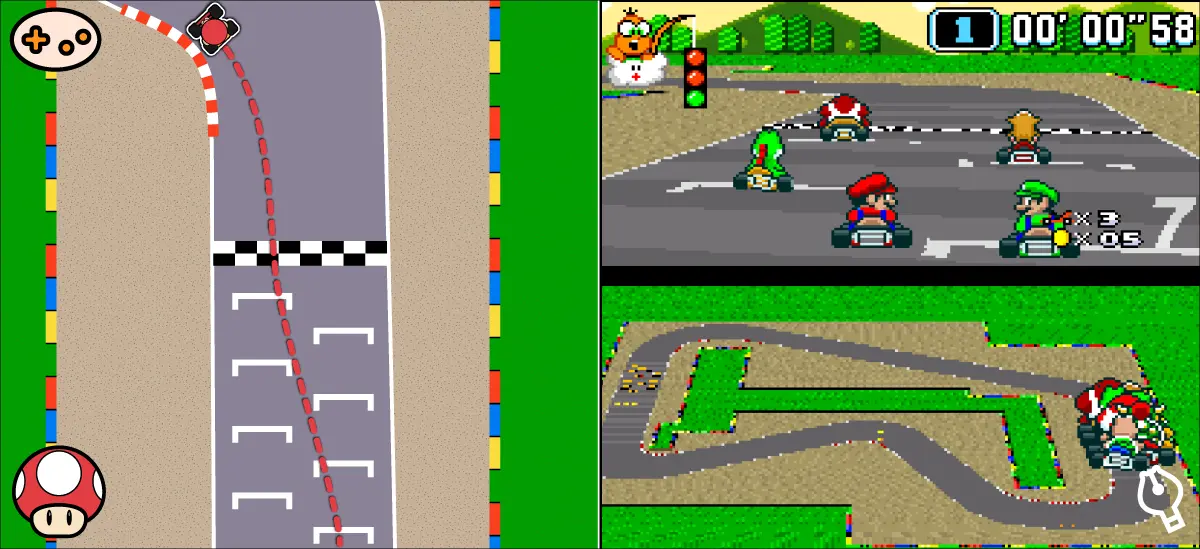 マリオサーキット1第一コーナー攻略ポイント