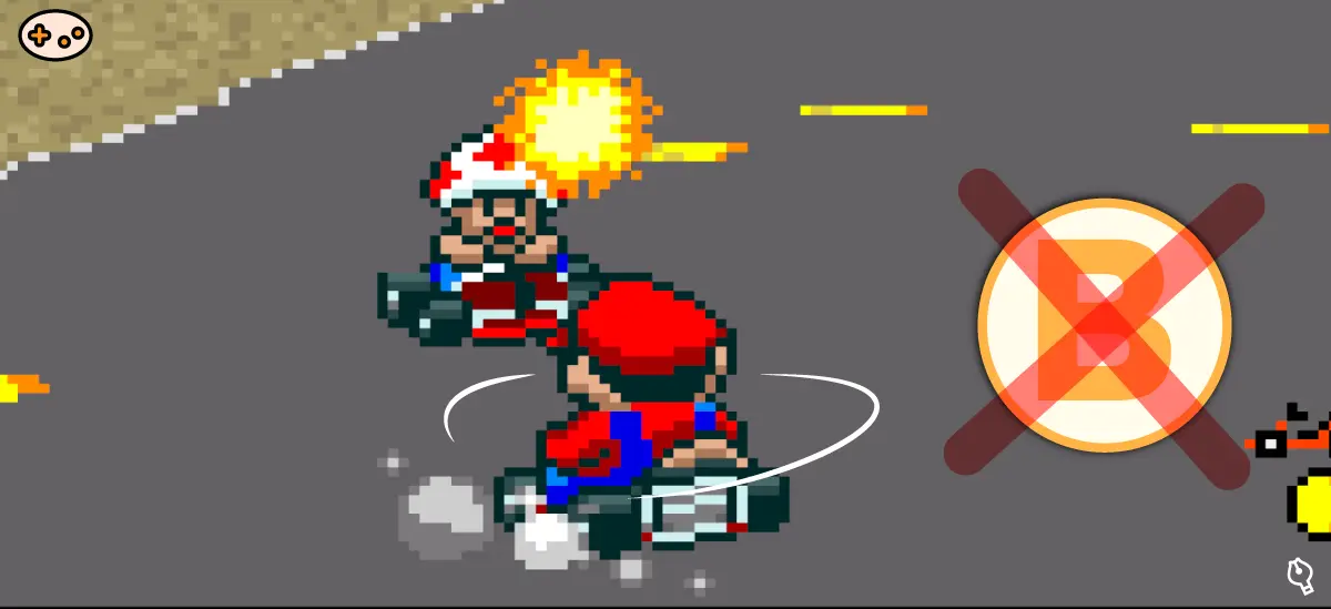 スーパーマリオカートのスリップ対処法画面