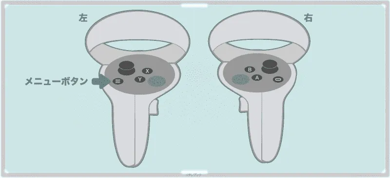 左側のコントローラーのメニューボタン 