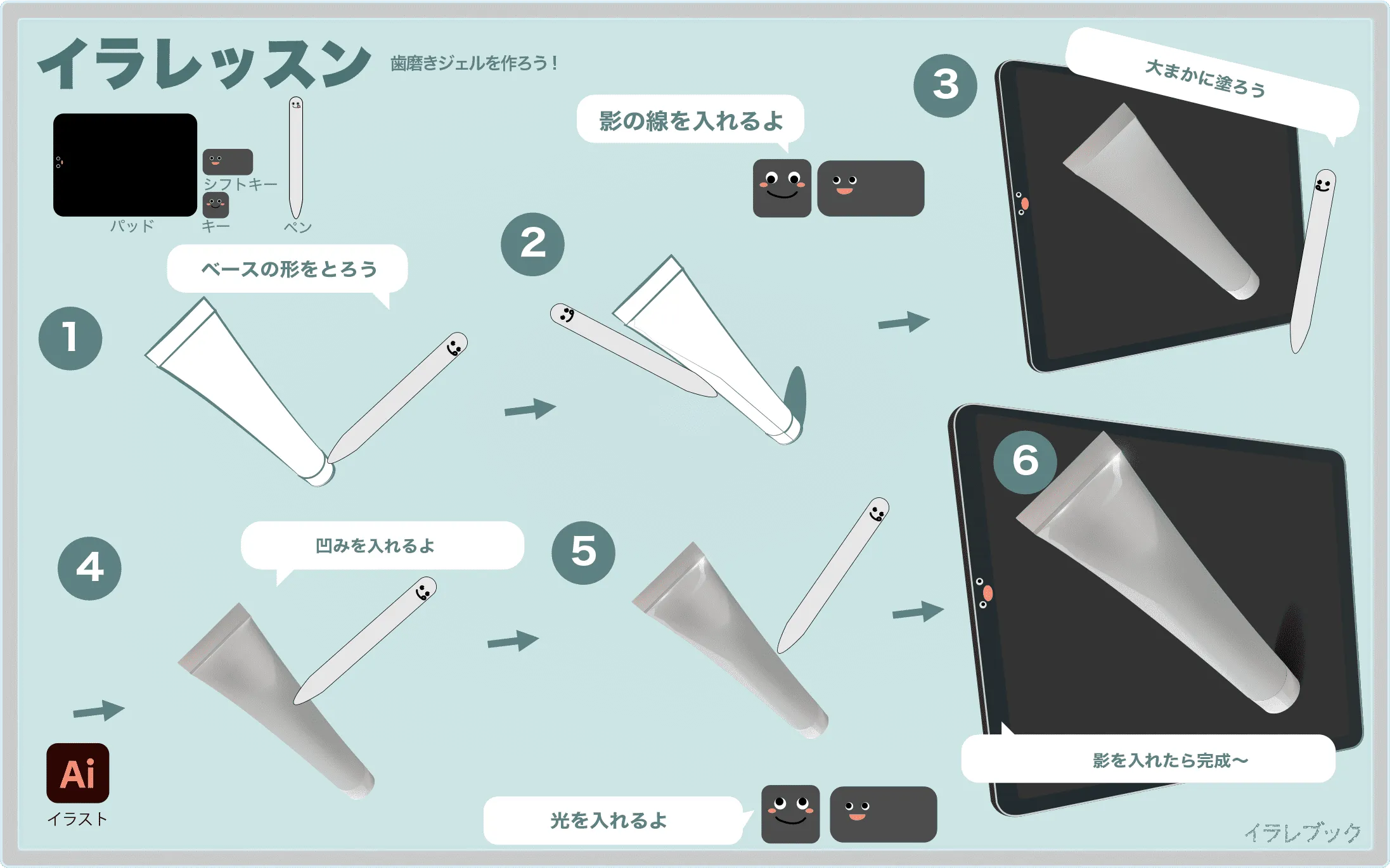 歯磨きジェルの描き方