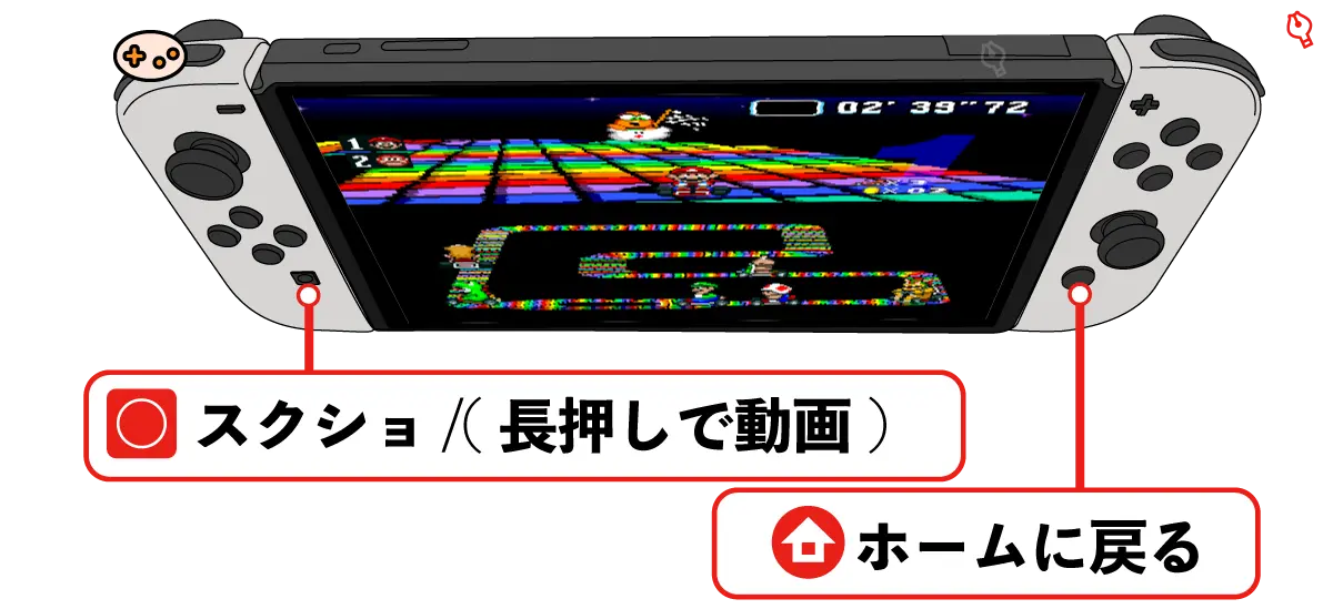 スーパーマリオカートのスクショ操作