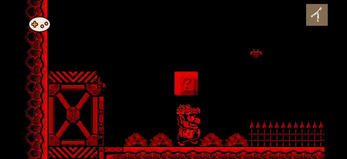 バーチャルボーイワリオランド ステージ10 城跡ステージ序盤ゲーム画面