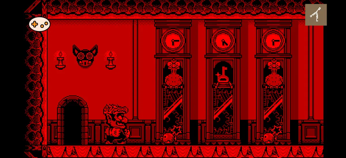 バーチャルボーイワリオランド ステージ10 滝ステージ序盤ゲーム画面