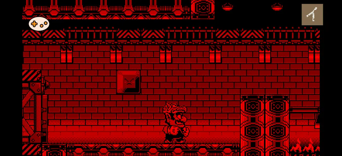 バーチャルボーイワリオランド ステージ11 工場ステージ序盤ゲーム画面