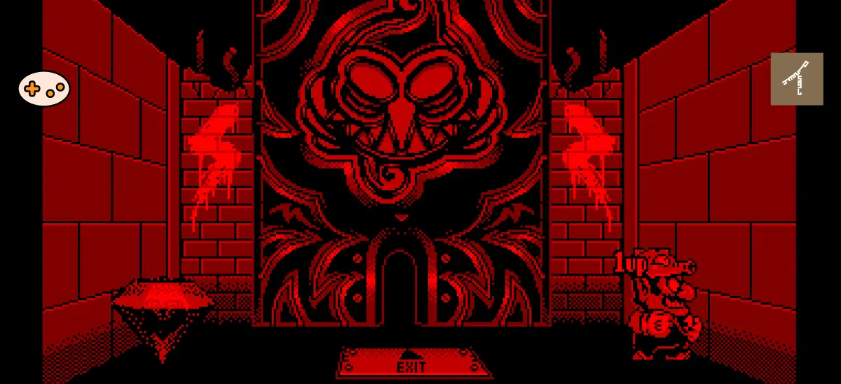 バーチャルボーイワリオランド ステージ11 滝ステージ序盤ゲーム画面