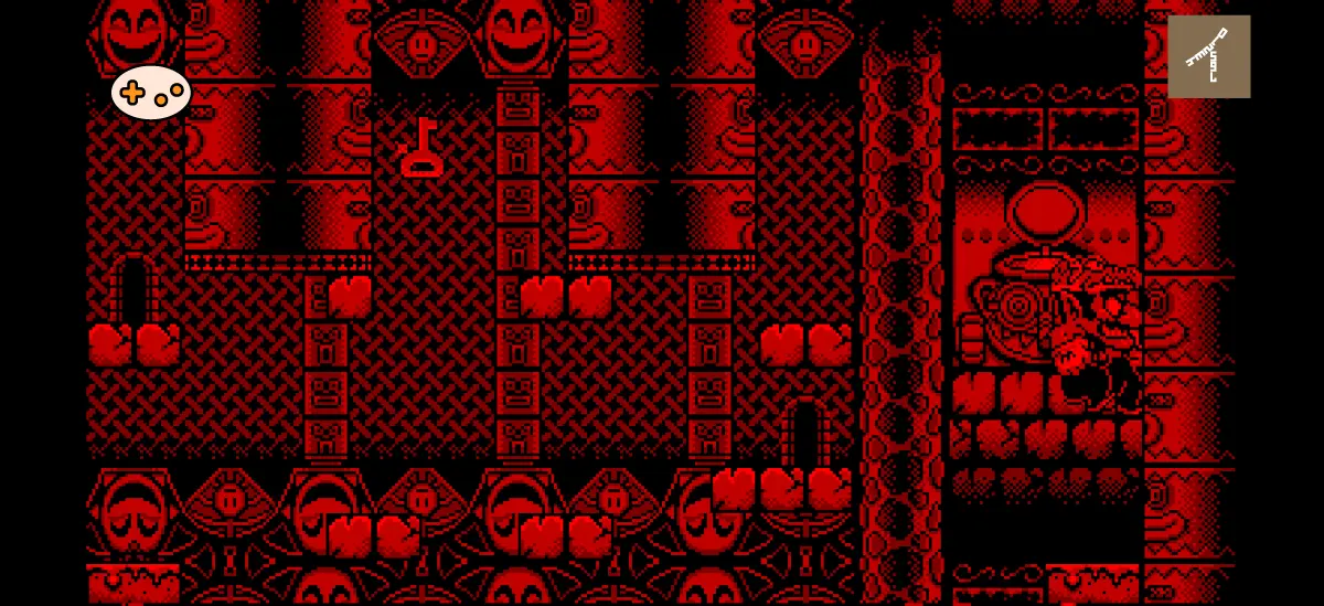 バーチャルボーイワリオランド ステージ13 滝ステージ序盤ゲーム画面