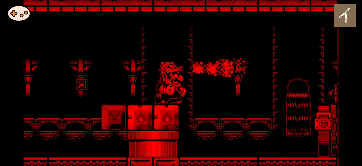 バーチャルボーイワリオランド ステージ2 土管を使った地下エリアへの移動 ゲーム画面