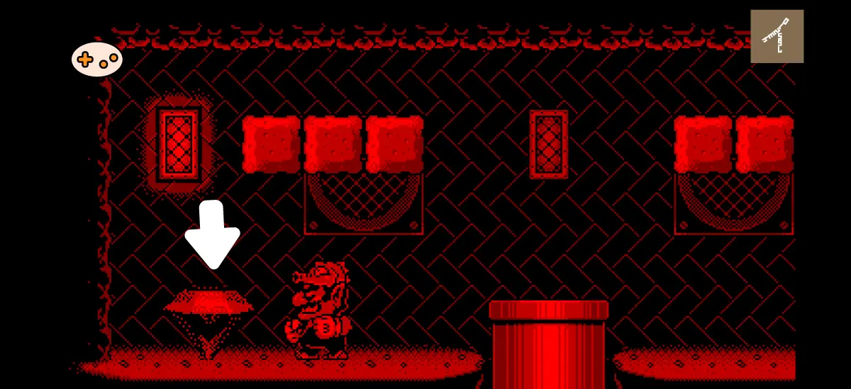 バーチャルボーイワリオランド ステージ3 水中ステージ ダイヤの隠し場所ゲーム画面