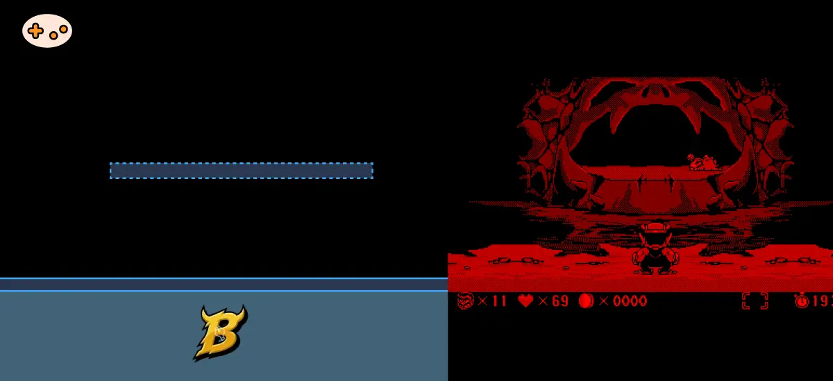 バーチャルボーイワリオランド ステージ4 ボスステージのマップ構造画面