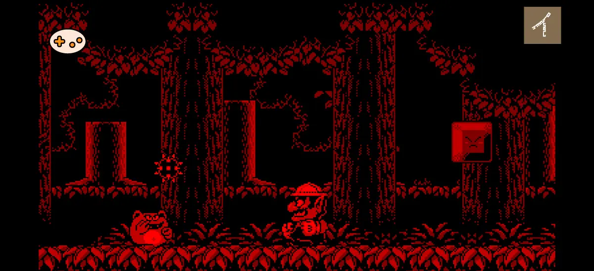 バーチャルボーイワリオランド ステージ5 森林ステージ序盤ゲーム画面