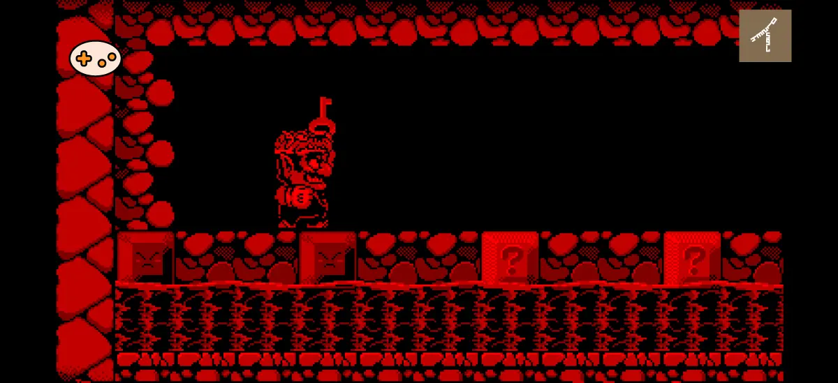 バーチャルボーイワリオランド ステージ6 滝ステージ序盤ゲーム画面