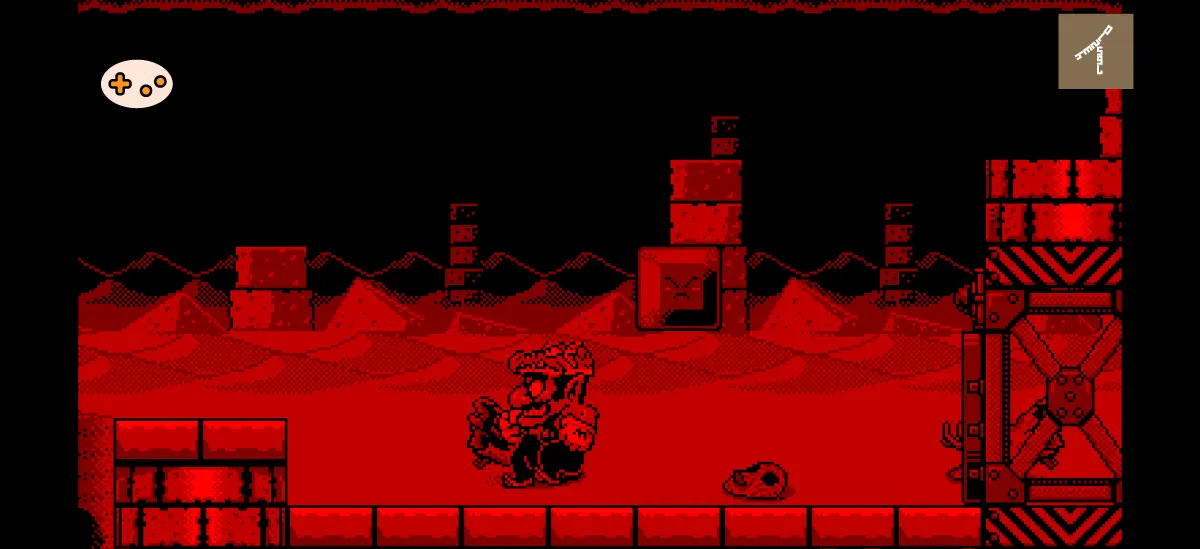 バーチャルボーイワリオランド ステージ7 砂漠ステージ序盤ゲーム画面