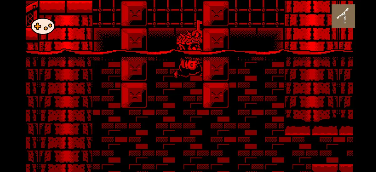 バーチャルボーイワリオランド ステージ7 滝ステージ序盤ゲーム画面