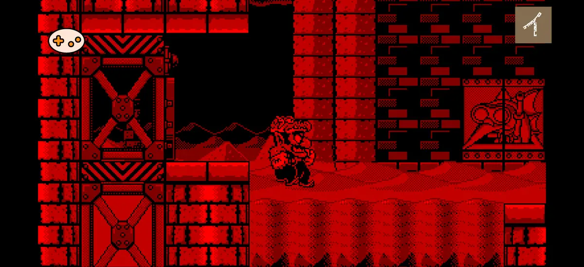 バーチャルボーイワリオランド ステージ8 砂漠ステージ序盤ゲーム画面