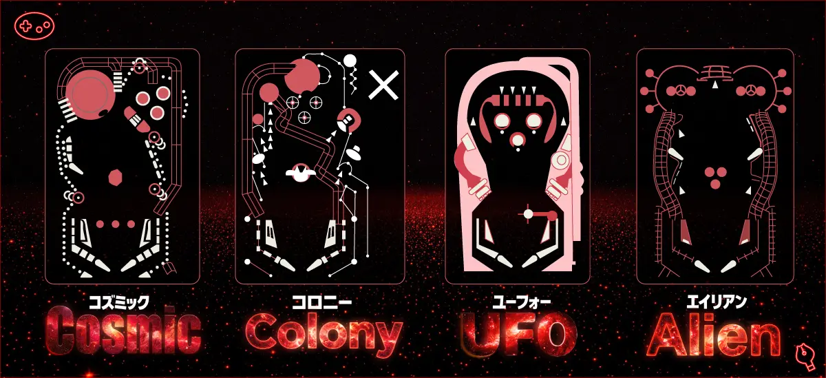 ギャラクティックピンボールの4つの台図解