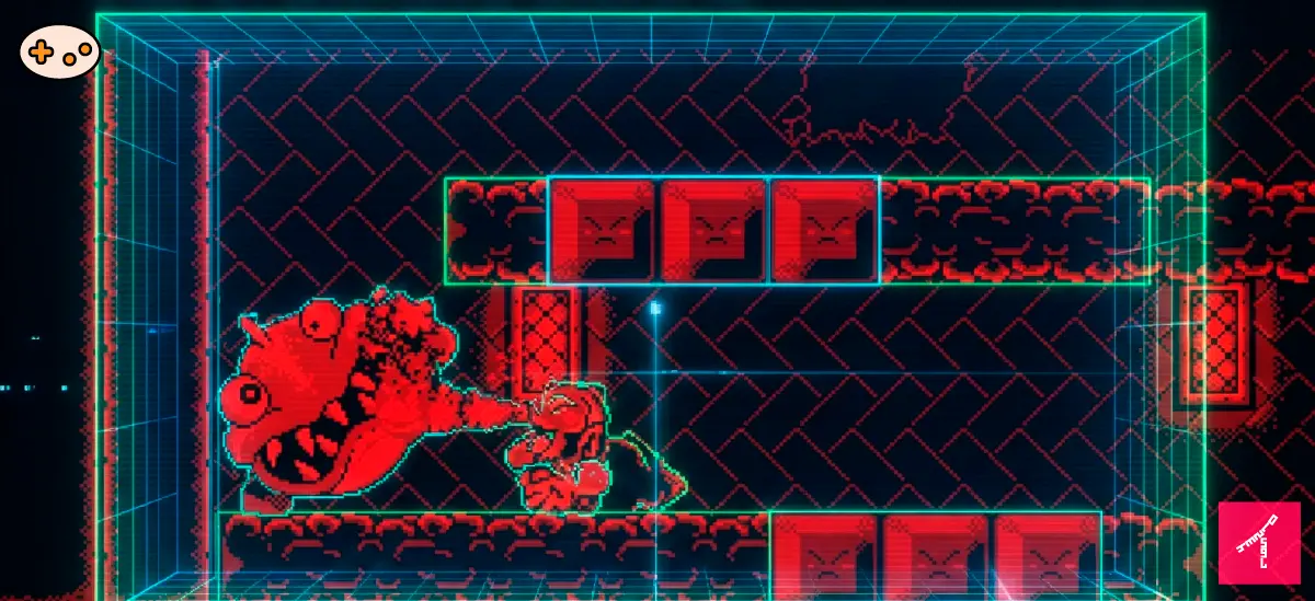 バーチャルボーイワリオランドの立体視システム図解。手前と奥の2層を行き来するゲームデザイン