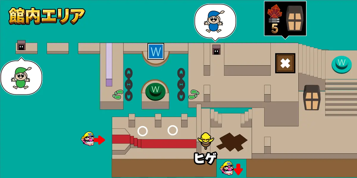 ホラホラハウスの館内エリアマップ全体図。