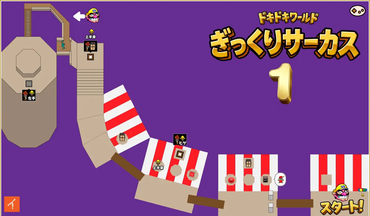 ぎっくりサーカス序盤マップ