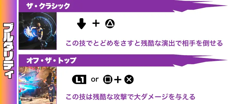 キタナブルタリティ(残酷な技)コマンド表